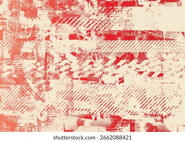 Forma geométrica distorcida por falha . Logotipo destruído pelo ruído . Cartaz de cyber punk da moda . Quadro com falha .Grunge texturizado . Efeito angustiado .Vetor formas com um meio-tom pontos tela imprimir textura.