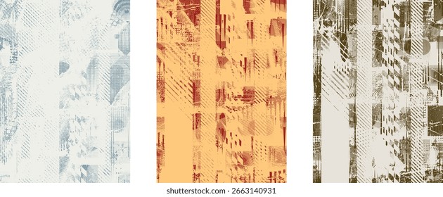 Glitch verzerrte geometrische Form . Lärm zerstörtes Logo. Trendy Cyber Punk Poster. Glitzernder Rahmen .Grunge strukturiert . Distressed-Effekt .Vektorformen mit einem Rasterpunkt Siebdrucktextur.