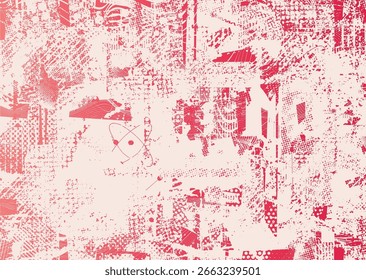 Forma geométrica distorcida por falha . Logotipo destruído pelo ruído . Cartaz de cyber punk da moda . Quadro com falha .Grunge texturizado . Efeito angustiado .Vetor formas com um meio-tom pontos tela imprimir textura.