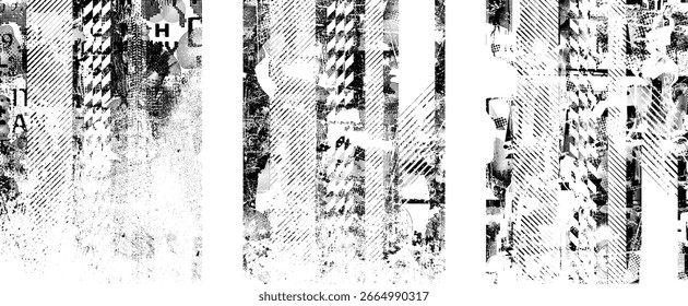 Forma geométrica distorcida por falha . Logotipo destruído pelo ruído . Cartaz de cyber punk da moda . Quadro com falha .Grunge texturizado . Efeito angustiado .Vetor formas com um meio-tom pontos tela imprimir textura.