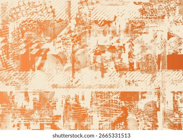Forma geométrica distorcida por falha . Logotipo destruído pelo ruído . Cartaz de cyber punk da moda . Quadro com falha .Grunge texturizado . Efeito angustiado .Vetor formas com um meio-tom pontos tela imprimir textura.