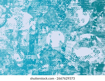 Glitch distorsionado forma geométrica . Logotipo destruido por el ruido . Cartel de moda cyber punk . Glitched marco .Grunge texturizado . Efecto afligido. Formas de Vector con una textura de impresión de pantalla de puntos de medio tono.