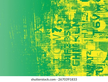 Glitch distorted geometric shape . Noise destroyed logo . Trendy cyber punk poster . Glitched frame .Grunge textured . Distressed effect .Vector shapes with a halftone dots screen print texture.
