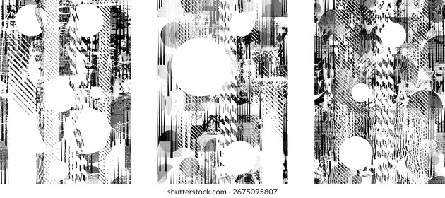 Glitch distorsionado forma geométrica . Logotipo destruido por el ruido . Cartel de moda cyber punk . Glitched marco .Grunge texturizado . Efecto afligido. Formas de Vector con una textura de impresión de pantalla de puntos de medio tono.