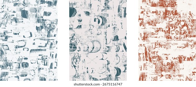 Forma geométrica distorcida por falha . Logotipo destruído pelo ruído . Cartaz de cyber punk da moda . Quadro com falha .Grunge texturizado . Efeito angustiado .Vetor formas com um meio-tom pontos tela imprimir textura.