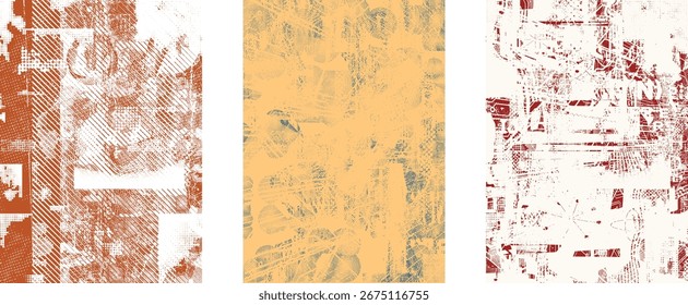 Glitch distorted geometric shape . Noise destroyed logo . Trendy cyber punk poster . Glitched frame .Grunge textured . Distressed effect .Vector shapes with a halftone dots screen print texture.