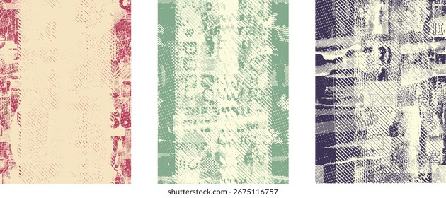 Forma geométrica distorcida por falha . Logotipo destruído pelo ruído . Cartaz de cyber punk da moda . Quadro com falha .Grunge texturizado . Efeito angustiado .Vetor formas com um meio-tom pontos tela imprimir textura.