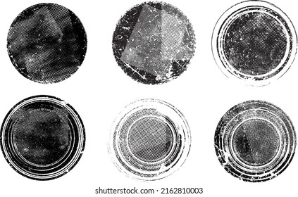 Forma geométrica distorsionada por destelloS . Logo destruido por ruido. Formas de error de defecto de moda . Marco brillante. Grunge texturado. Efecto perturbado .Formas vectoras con una textura de impresión de pantalla de puntos de medio tono.