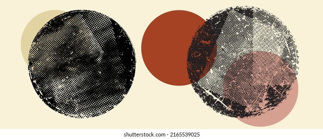 Glitch distorted geometric shapeS . Noise destroyed logo . Trendy defect error shapes . Glitched frame .Grunge textured . Distressed effect .Vector shapes with a halftone dots screen print texture.