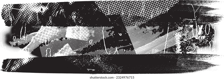 Glitch verzerrte Form des Körners. Lärm grungy Logo. Trendy Defaultformen . Glitched frame .Grunge strukturiert. Distressed effect .Vector formt mit einer Siebdrucktextur mit Halbton-Punkten.