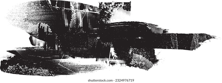 Glitch verzerrte Form des Körners. Lärm grungy Logo. Trendy Defaultformen . Glitched frame .Grunge strukturiert. Distressed effect .Vector formt mit einer Siebdrucktextur mit Halbton-Punkten.