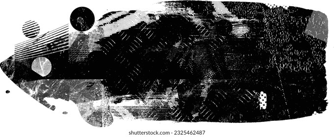 Glitch verzerrte Form des Körners. Lärm grungy Logo. Trendy Defaultformen . Glitched frame .Grunge strukturiert. Distressed effect .Vector formt mit einer Siebdrucktextur mit Halbton-Punkten.