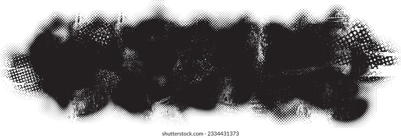 Forma de grano distorsionada de brillo. Logo de ruidos. Formas de error de defecto de moda . Marco brillante. Grunge texturado. Efecto perturbado .Formas vectoras con una textura de impresión de pantalla de puntos de medio tono.