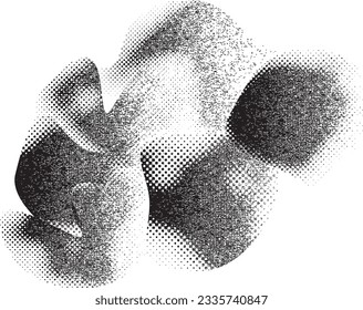 Forma de grano distorsionada de brillo. Logo de ruidos. Formas de error de defecto de moda . Marco brillante. Grunge texturado. Efecto perturbado .Formas vectoras con una textura de impresión de pantalla de puntos de medio tono.