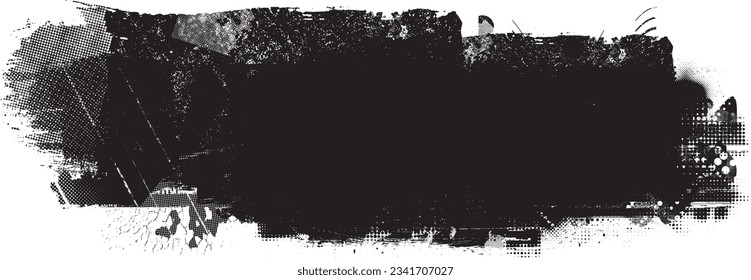 Glitch verzerrte Form des Körners. Lärm grungy Logo. Trendy Defaultformen . Glitched frame .Grunge strukturiert. Distressed effect .Vector formt mit einer Siebdrucktextur mit Halbton-Punkten.