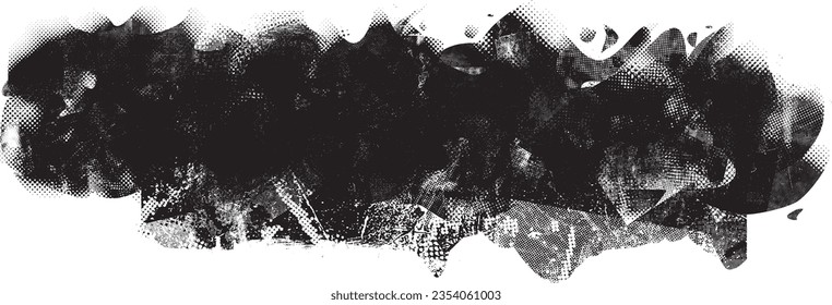 Glitch verzerrte Form des Körners. Lärm grungy Logo. Trendy Defaultformen . Glitched frame .Grunge strukturiert. Distressed effect .Vector formt mit einer Siebdrucktextur mit Halbton-Punkten.