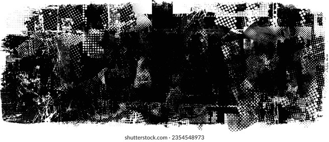 Glitch verzerrte Form des Körners. Lärm grungy Logo. Trendy Defaultformen . Glitched frame .Grunge strukturiert. Distressed effect .Vector formt mit einer Siebdrucktextur mit Halbton-Punkten.