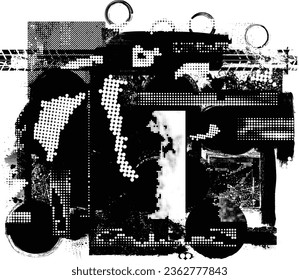 Forma de grano distorsionada de brillo. Logo de ruidos. Formas de error de defecto de moda . Marco brillante. Grunge texturado. Efecto perturbado .Formas vectoras con una textura de impresión de pantalla de puntos de medio tono.