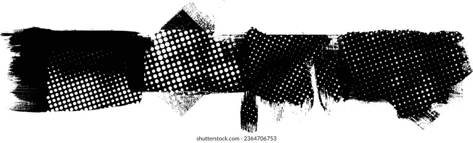 Glitch verzerrte Form des Körners. Lärm grungy Logo. Trendy Defaultformen . Glitched frame .Grunge strukturiert. Distressed effect .Vector formt mit einer Siebdrucktextur mit Halbton-Punkten.