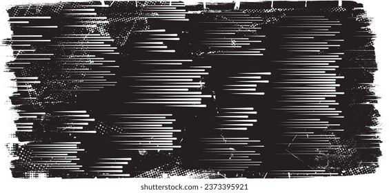 Glitch distorted grange shape . Noise grungy logo . Trendy defect error shapes . Glitched frame .Grunge textured . Distressed effect .Vector shapes with a halftone dots screen print texture.
