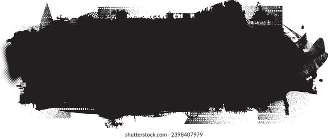 Glitch verzerrte Form des Körners. Lärm grungy Logo. Trendy Defaultformen . Glitched frame .Grunge strukturiert. Distressed effect .Vector formt mit einer Siebdrucktextur mit Halbton-Punkten.