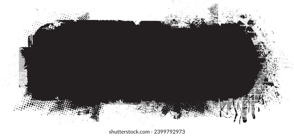 Glitch distorted grange shape . Noise grungy logo . Trendy defect error shapes . Glitched frame .Grunge textured . Distressed effect .Vector shapes .