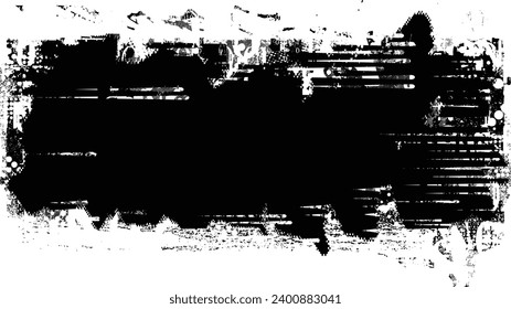 Glitch distorted grange shape . Noise grungy logo . Trendy defect error shapes . Glitched frame .Grunge textured . Distressed effect .Vector shapes 