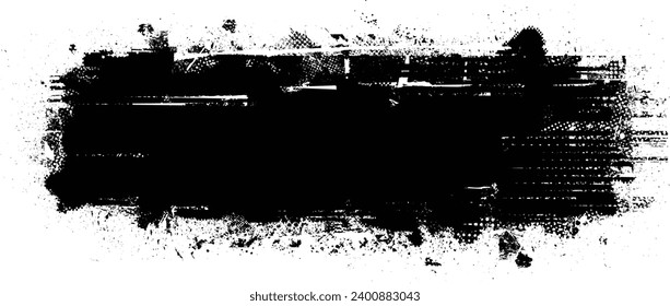Glitch distorted grange shape . Noise grungy logo . Trendy defect error shapes . Glitched frame .Grunge textured . Distressed effect .Vector shapes 