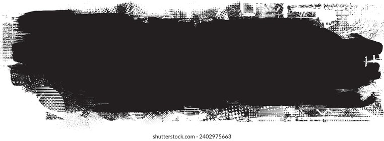 Glitch distorted grange shape . Noise grungy logo . Trendy defect error shapes . Glitched frame .Grunge textured . Distressed effect .Vector shapes 