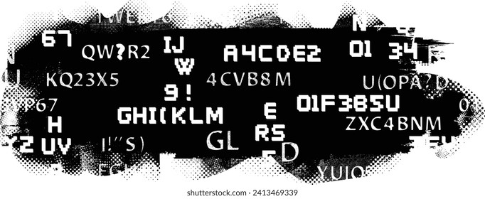 Glitch distorted grange shape . Noise grungy logo . Trendy defect error shapes . Glitched frame .Grunge textured . Distressed effect .Vector shapes 