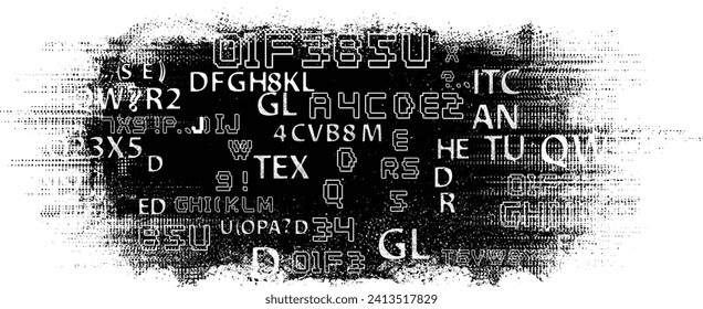 Glitch distorted grange shape . Noise grungy logo . Trendy defect error shapes . Glitched frame .Grunge textured . Distressed effect .Vector shapes 