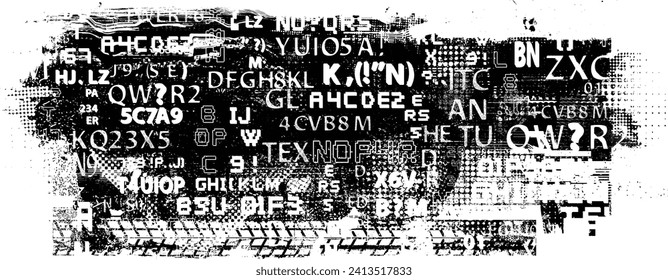 Glitch distorted grange shape . Noise grungy logo . Trendy defect error shapes . Glitched frame .Grunge textured . Distressed effect .Vector shapes 