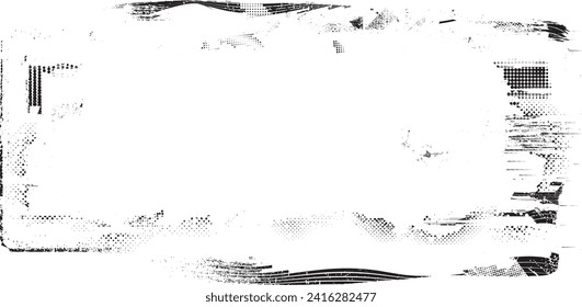 Glitch distorted grange shape . Noise grungy logo . Trendy defect error shapes . Glitched frame .Grunge textured . Distressed effect .Vector shapes