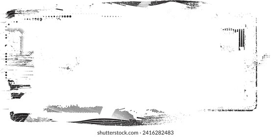 Glitch distorted grange shape . Noise grungy logo . Trendy defect error shapes . Glitched frame .Grunge textured . Distressed effect .Vector shapes