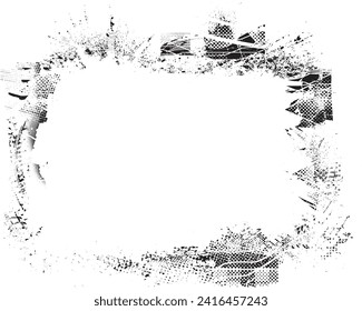 Glitch verzerrte Form des Körners. Lärm grungy Logo. Trendy Defaultformen . Glitched frame .Grunge strukturiert. Distanzeffekt .Vektorformen