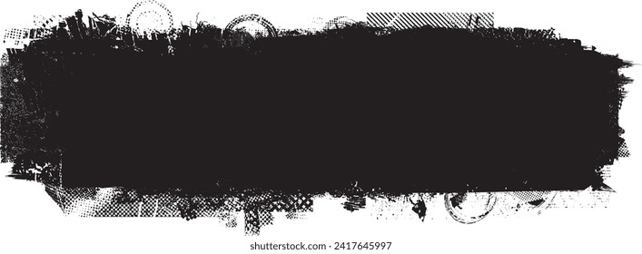 Glitch distorted grange shape . Noise grungy logo . Trendy defect error shapes . Glitched frame .Grunge textured . Distressed effect .Vector shapes