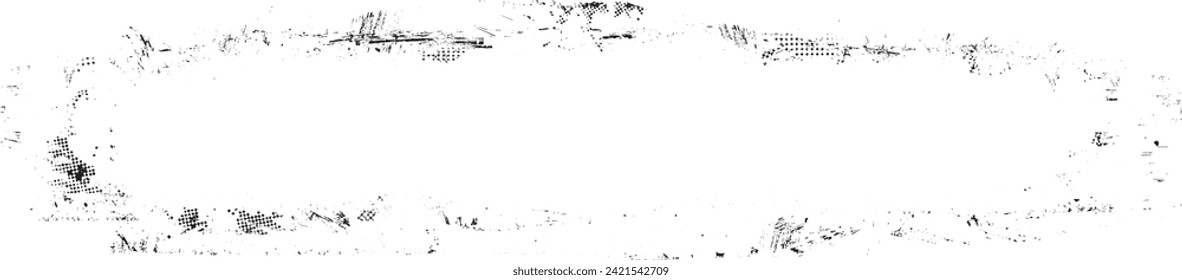 Glitch distorted grange shape . Noise grungy logo . Trendy defect error shapes . Glitched frame .Grunge textured . Distressed effect .Vector shapes