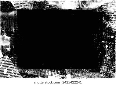 Glitch distorted grange shape . Noise grungy logo . Trendy defect error shapes . Glitched frame .Grunge textured . Distressed effect .Vector shapes