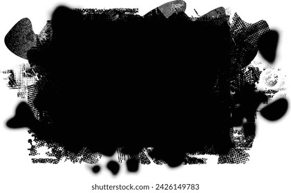 Glitch distorsionado en forma de grano . Ruido grungy logo . Formas de error de defecto de moda . Marco brillante .Grunge texturizado . Efecto angustiado. Formas vectoriales