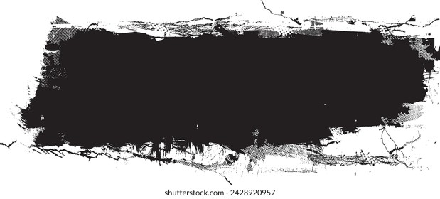 Glitch distorted grange shape . Noise grungy logo . Trendy defect error shapes . Glitched frame .Grunge textured . Distressed effect .Vector shapes