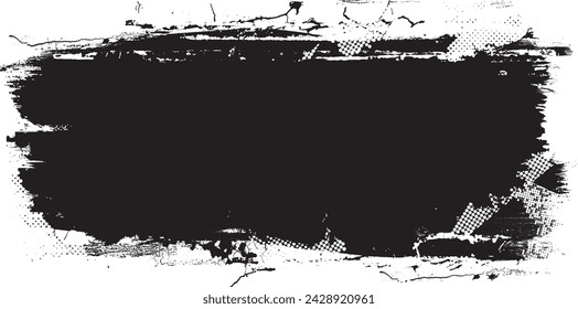 Glitch distorted grange shape . Noise grungy logo . Trendy defect error shapes . Glitched frame .Grunge textured . Distressed effect .Vector shapes