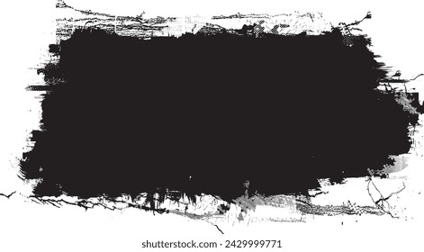 Glitch distorted grange shape . Noise grungy logo . Trendy defect error shapes . Glitched frame .Grunge textured . Distressed effect .Vector shapes