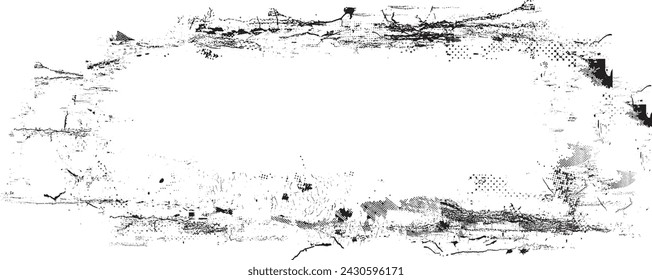 Glitch distorted grange shape . Noise grungy logo . Trendy defect error shapes . Glitched frame .Grunge textured . Distressed effect .Vector shapes