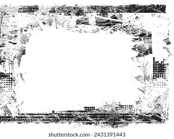 Glitch verzerrte Grange-Form. Noise Grungy Logo . Trendige Fehlerformen. Glitched frame .Grunge strukturiert. Distressed-Effekt. Vektor-Shapes