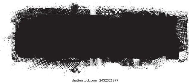 Glitch distorted grange shape . Noise grungy logo . Trendy defect error shapes . Glitched frame .Grunge textured . Distressed effect .Vector shapes
