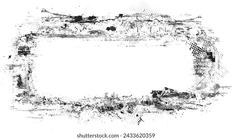 Glitch distorted grange shape . Noise grungy logo . Trendy defect error shapes . Glitched frame .Grunge textured . Distressed effect .Vector shapes