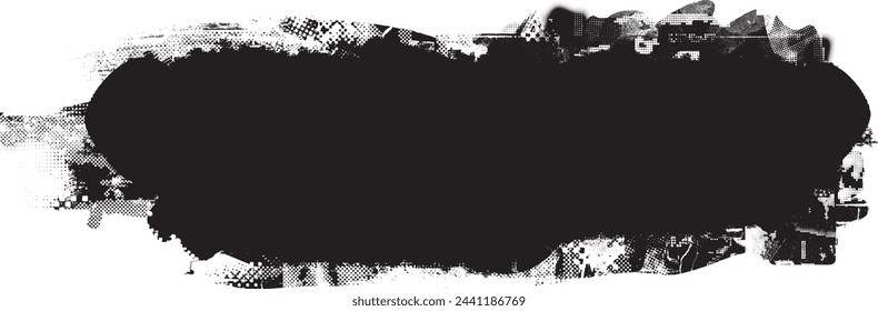 Glitch distorted grange shape . Noise grungy logo . Trendy defect error shapes . Glitched frame .Grunge textured . Distressed effect .Vector shapes