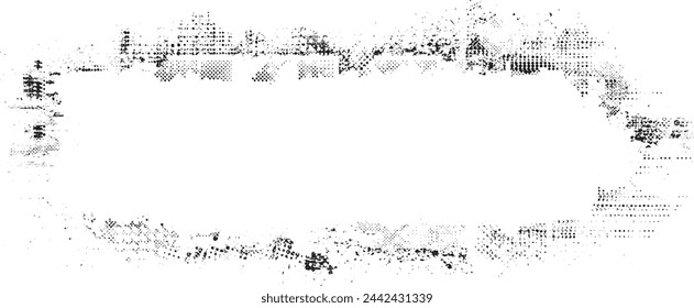 Glitch distorted grange shape . Noise grungy logo . Trendy defect error shapes . Glitched frame .Grunge textured . Distressed effect .Vector shapes