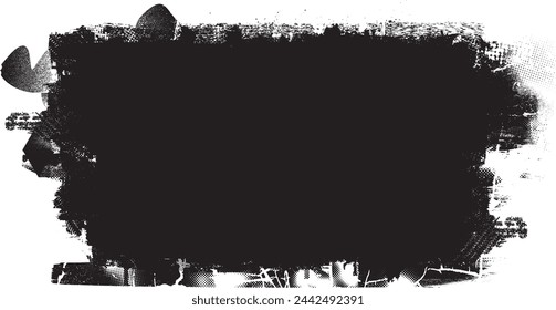 Glitch distorted grange shape . Noise grungy logo . Trendy defect error shapes . Glitched frame .Grunge textured . Distressed effect .Vector shapes