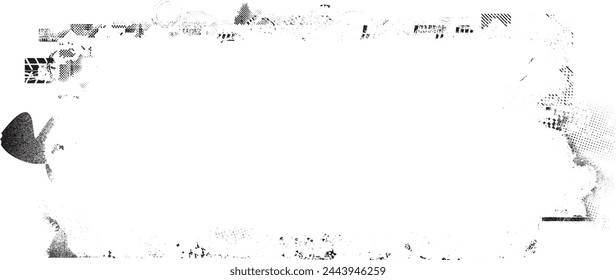 Glitch distorted grange shape . Noise grungy logo . Trendy defect error shapes . Glitched frame .Grunge textured . Distressed effect .Vector shapes